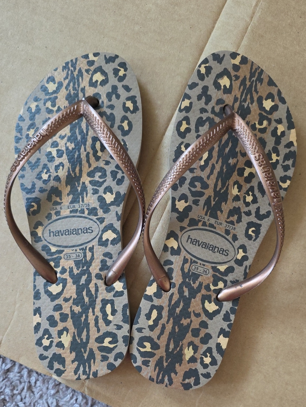Havaianas leopard print flip flops-6